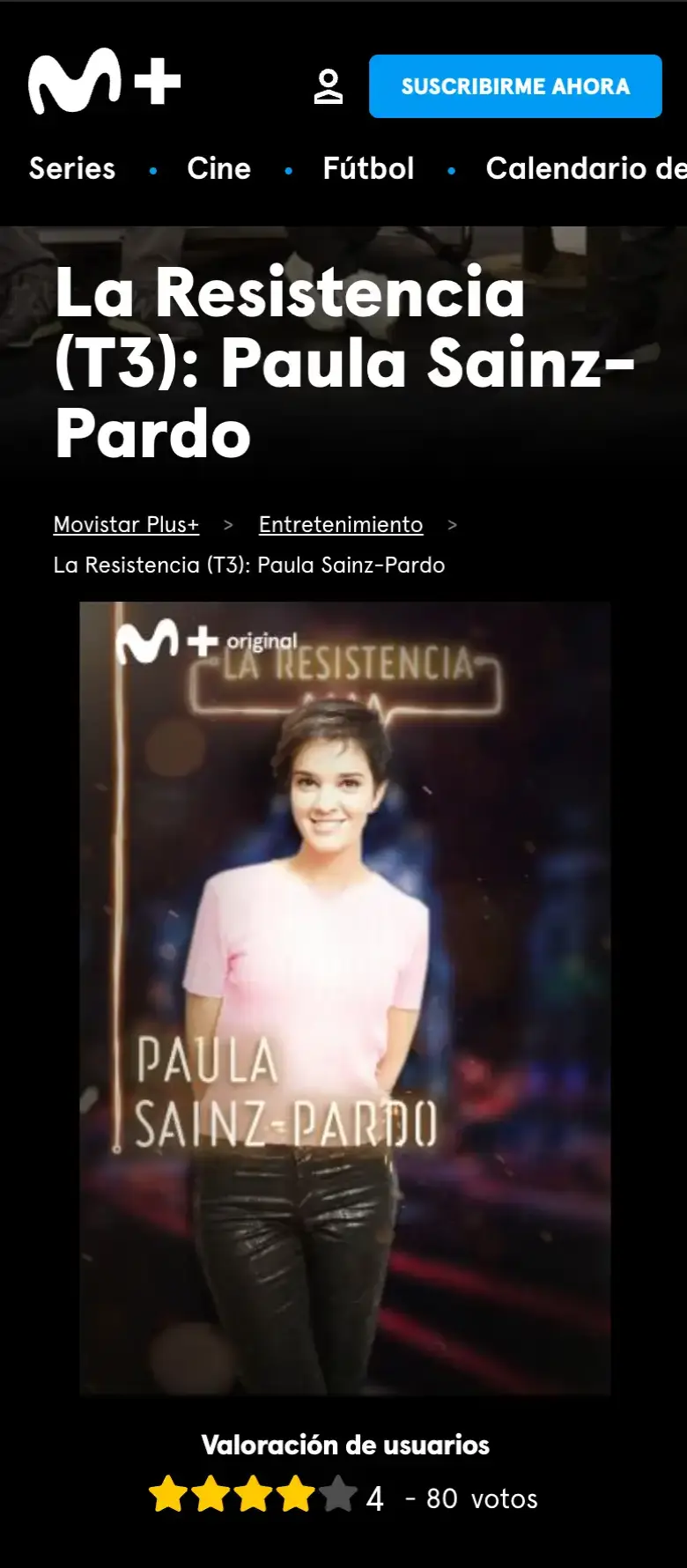 Paula Sainz-Pardo en movistarplus.es